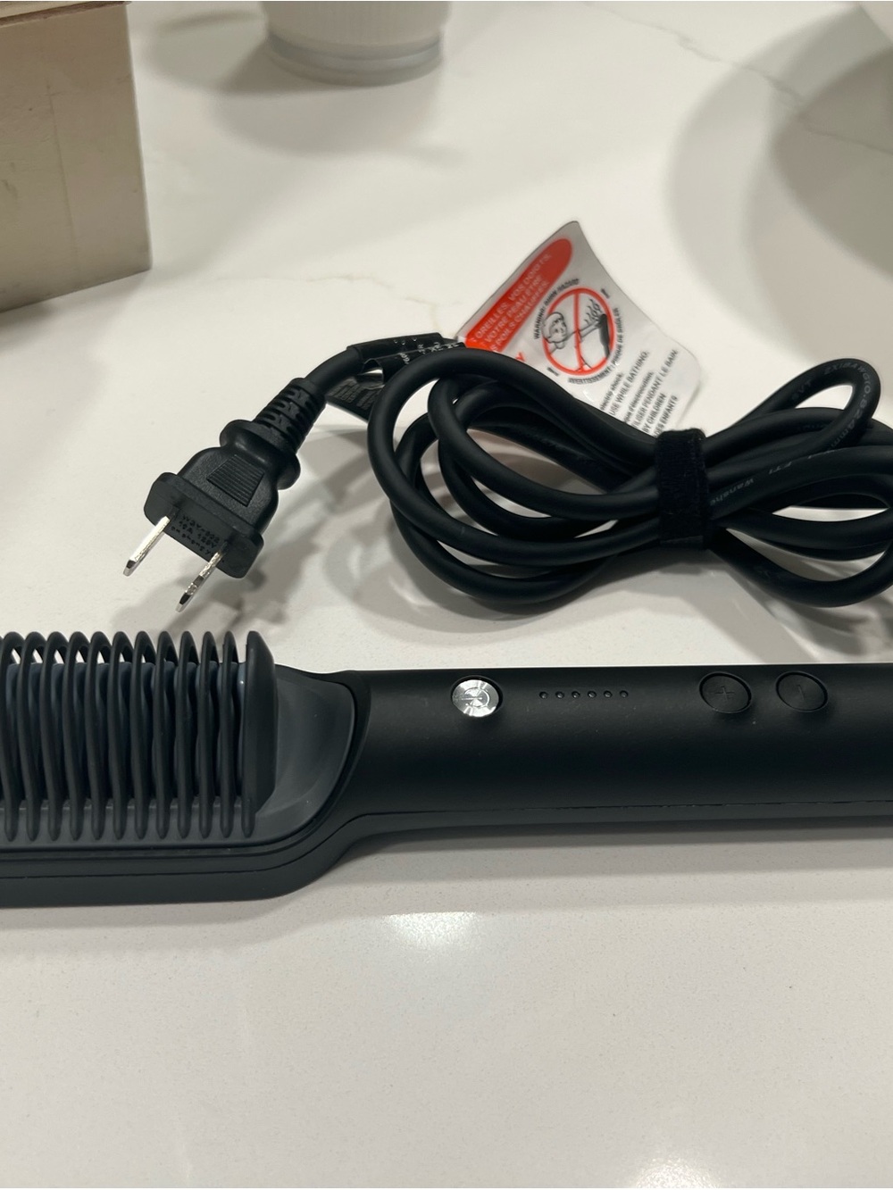 Black Heated Hair Straightening Brush for Women - Sleek Everyday Styling